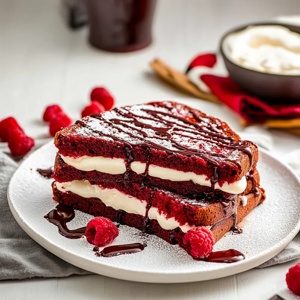 Toast Velours Rouge avec Farce Vanille Fromage
