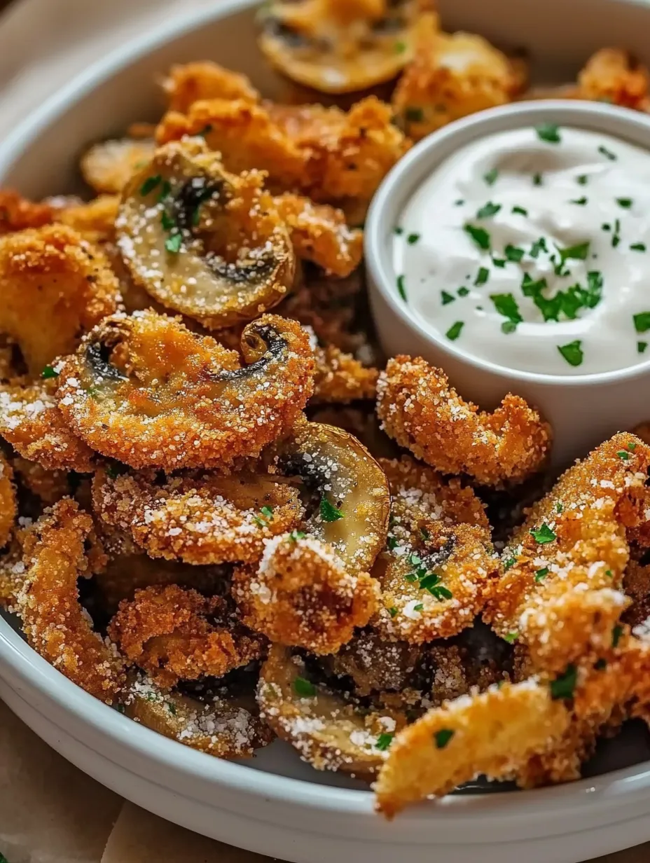 Champignons frits sauce ranch