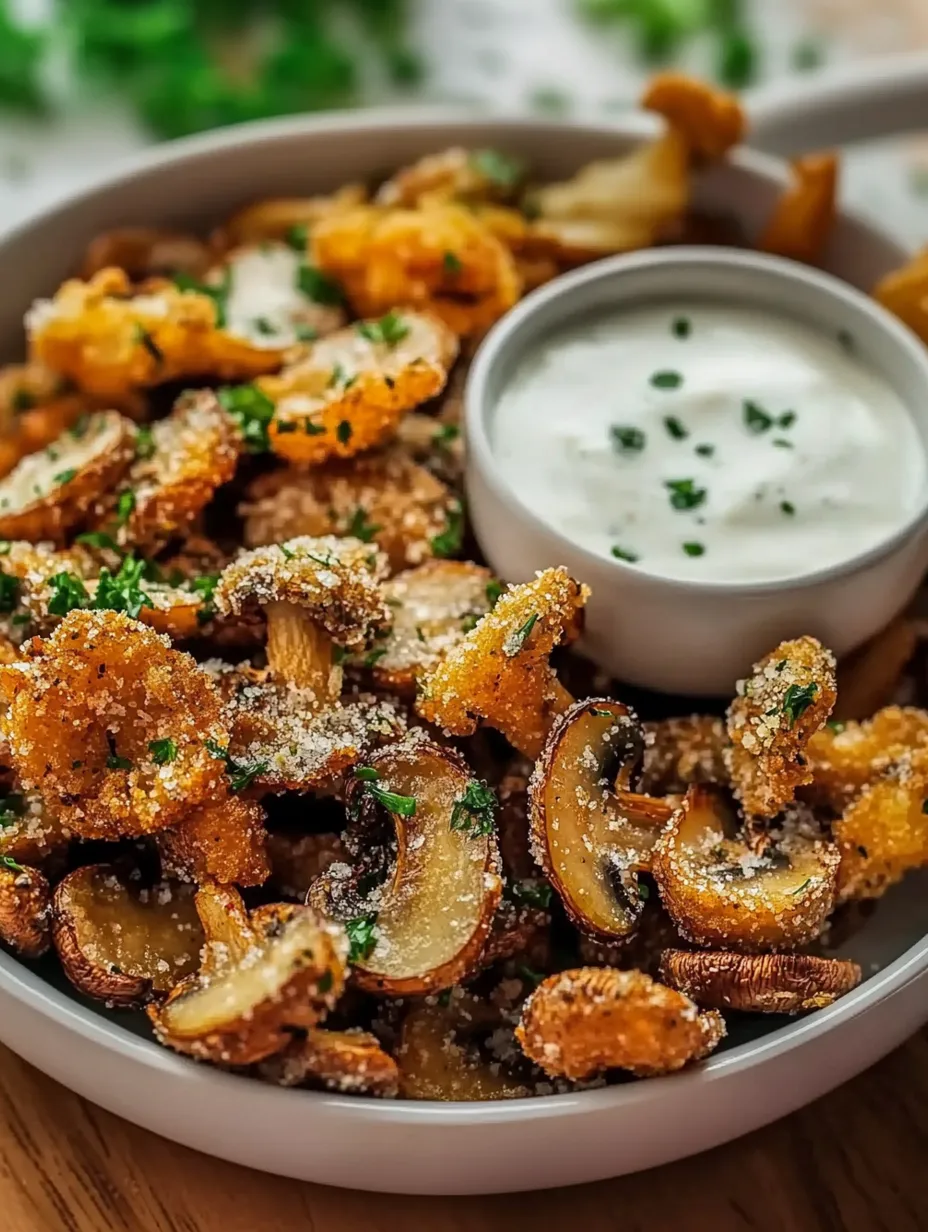 Champignons frits sauce ranch