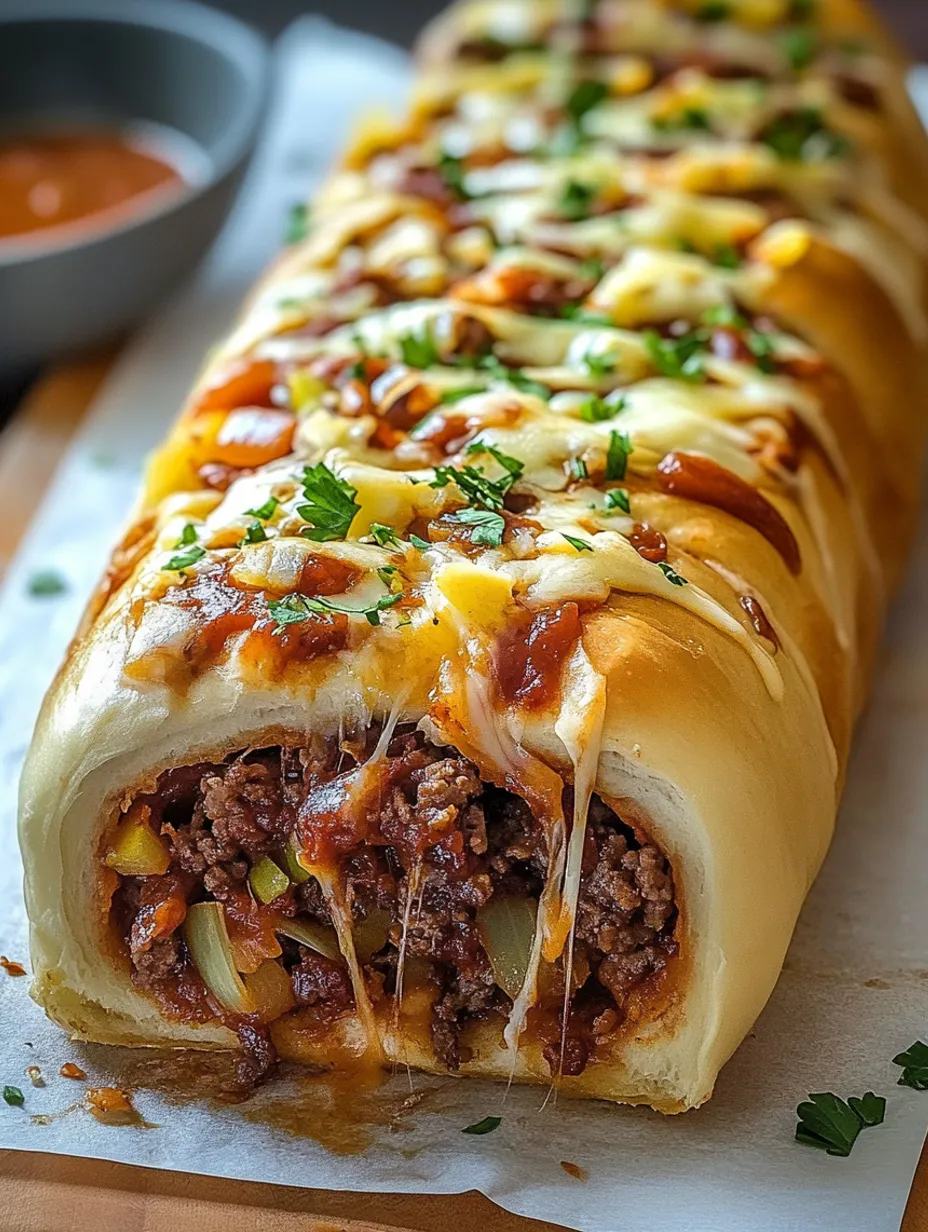 Pain roulé au fromage filant