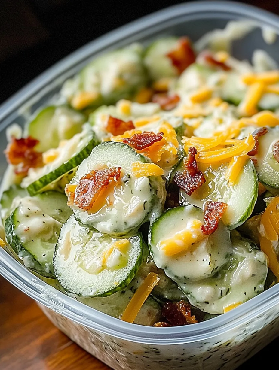 Snack rapide concombre, fromage, bacon & sauce avocat