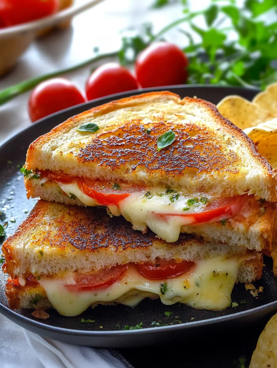 Grilled Cheese Tomate Basilic au Cheddar Affiné sur Pain au Levain