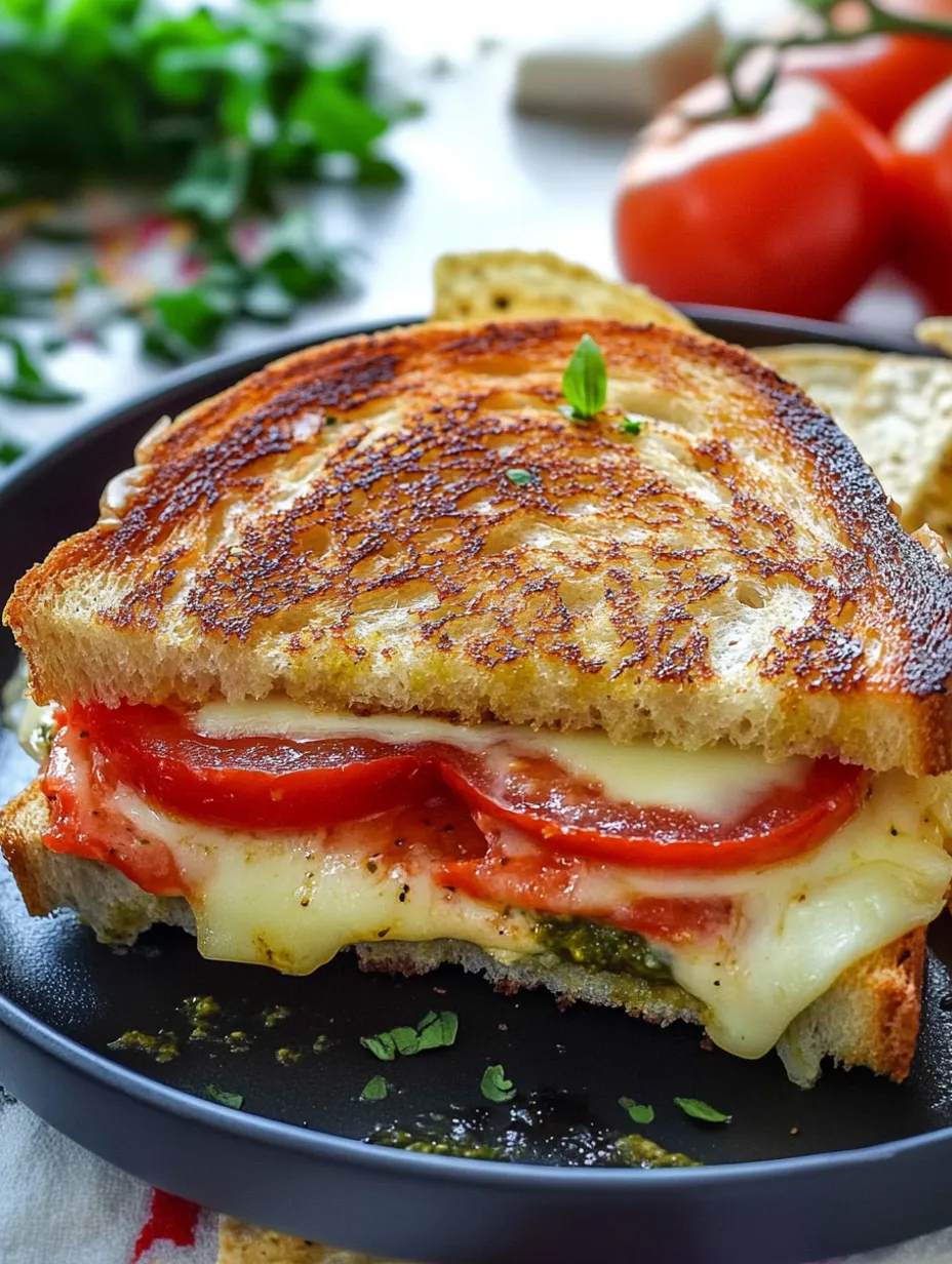 Grilled Cheese à la Tomate et au Basilic