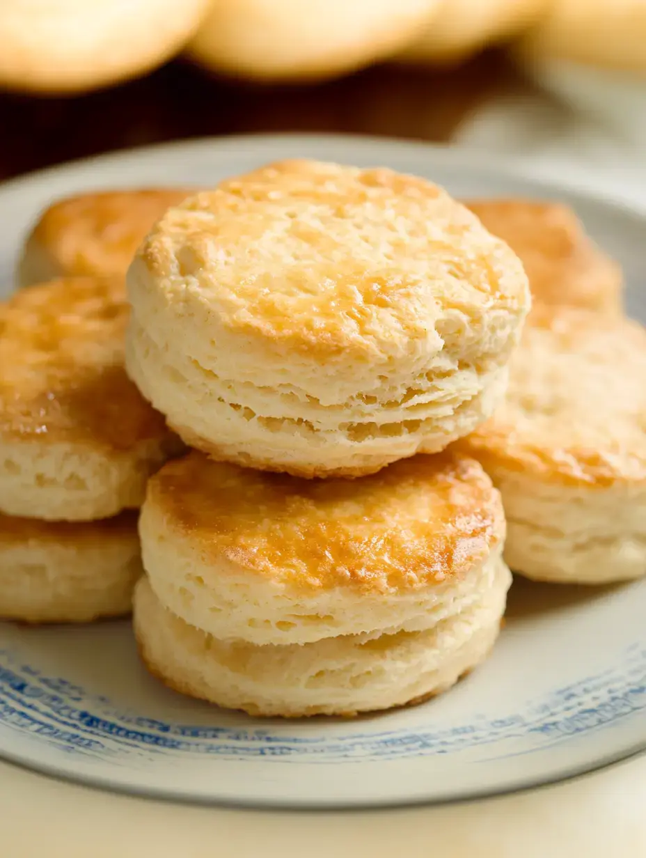 Un gros plan de biscuits moelleux et dorés empilés sur une assiette décorative.