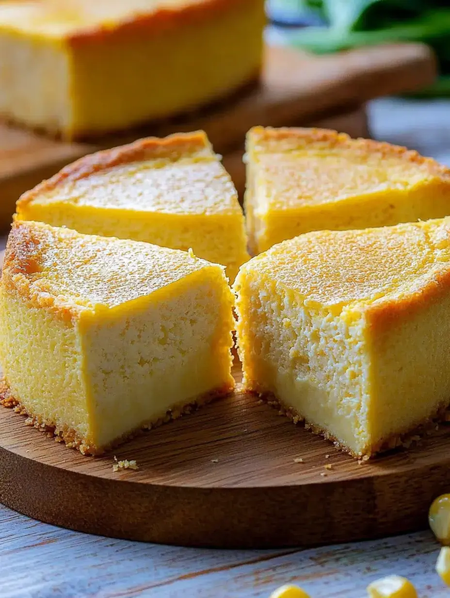 Une part fraîchement coupée de gâteau jaune sur une planche de service en bois, montrant sa texture onctueuse et son dessus doré.