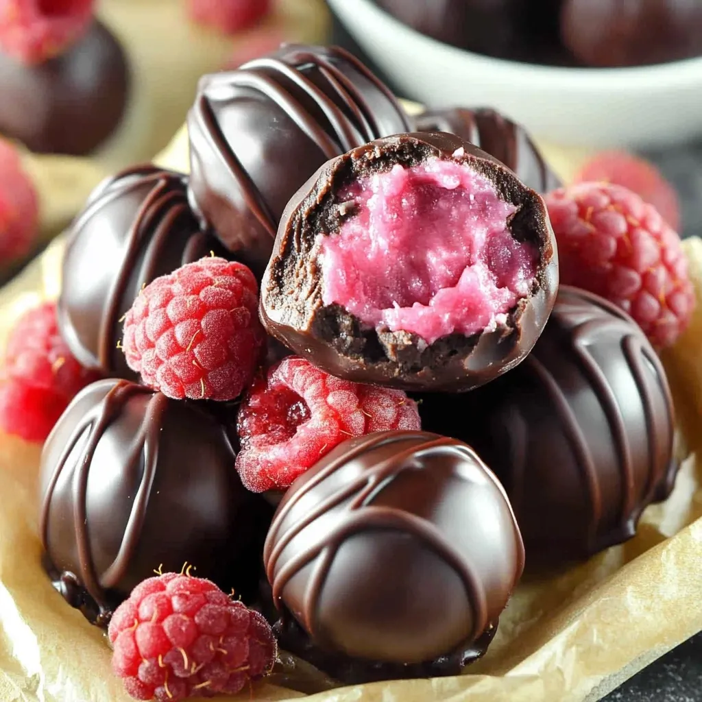 Truffes framboise fromage frais faciles