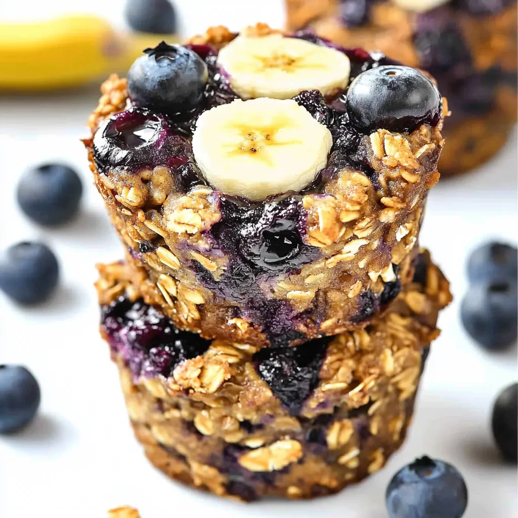 Cups moelleuses banane-avoine-myrtille