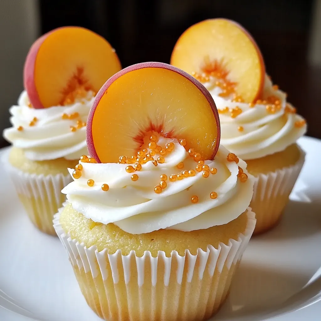 Cupcakes Crémeux aux Pêches et Miel