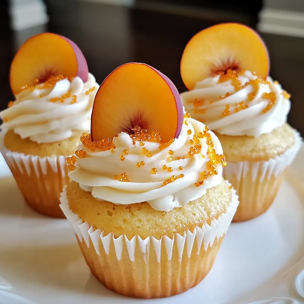 Cupcakes façon crumble pêche