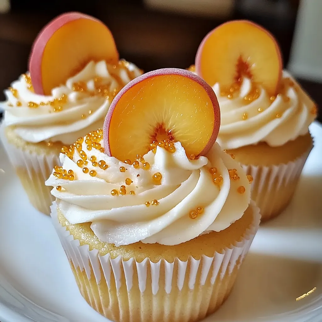 Cupcakes pêche & crème