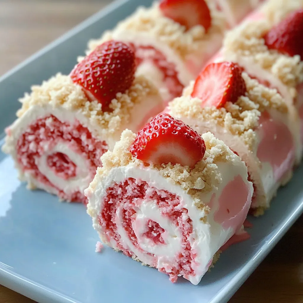 Roulés gourmands fraise cheesecake et sablé