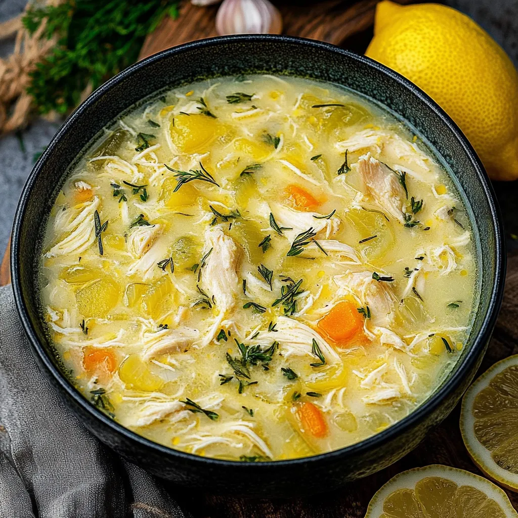 Soupe Grecque au Poulet Citron