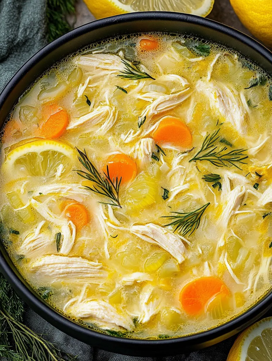 Avgolemono — Soupe Grecque au Poulet et Citron