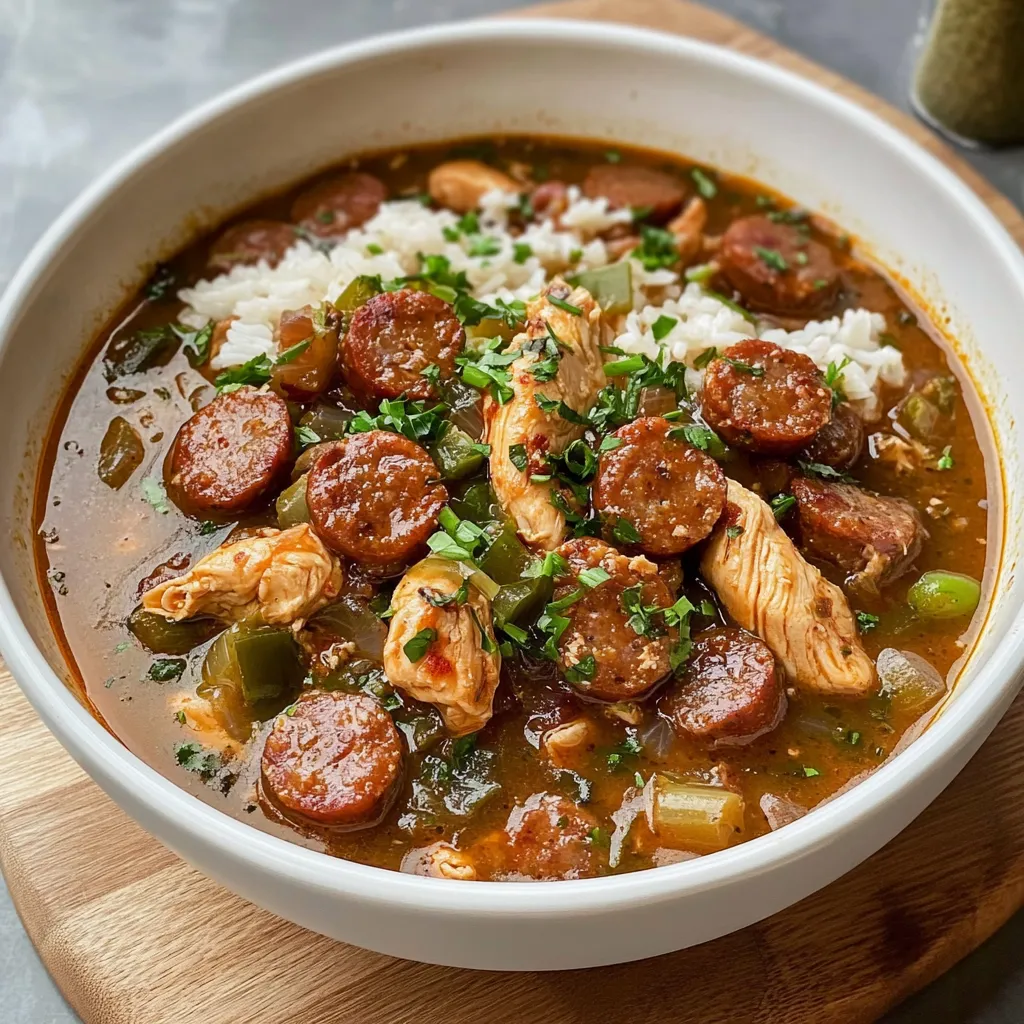Gumbo Poulet Saucisse