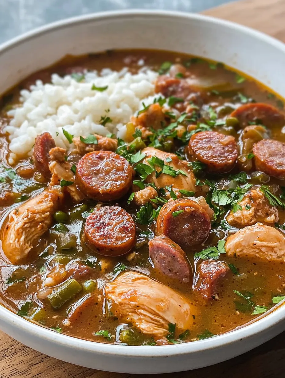 Gumbo Poulet & Saucisse à la Maison
