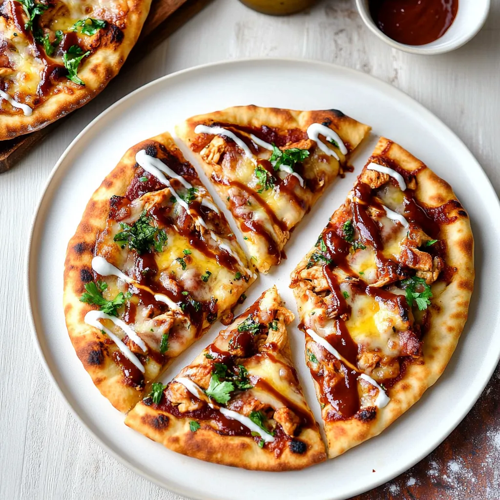 Pizzas Naan Poulet BBQ