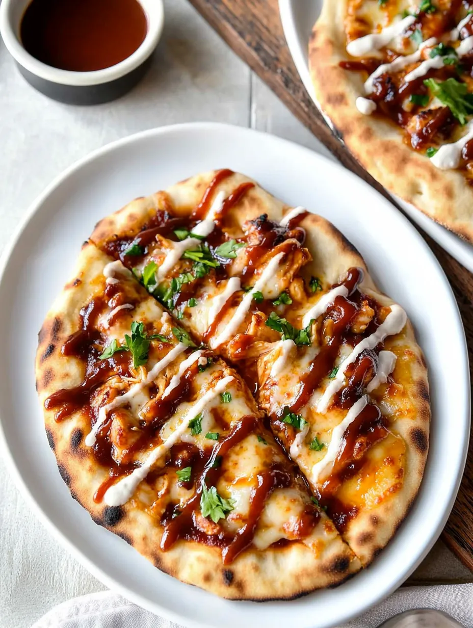 Naans au Poulet Barbecue Faits Maison