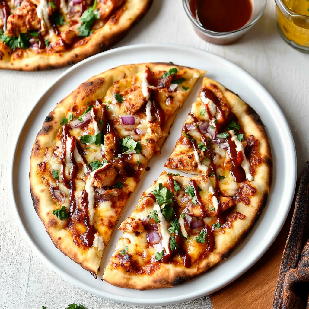 Naans Poulet Barbecue Faits Maison