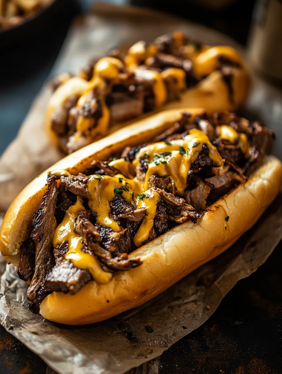 Sandwich Philly Cheesesteak Savoureux