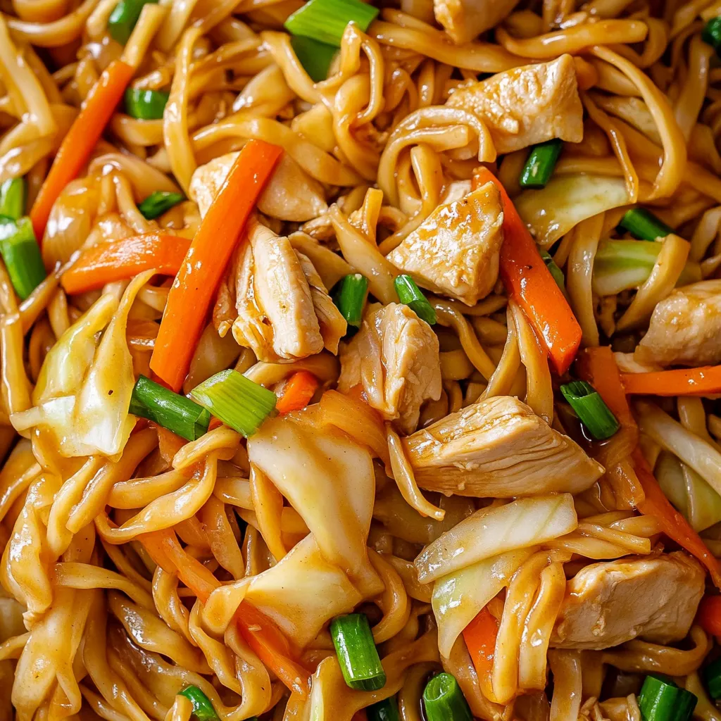Poulet chow mein avec la meilleure sauce