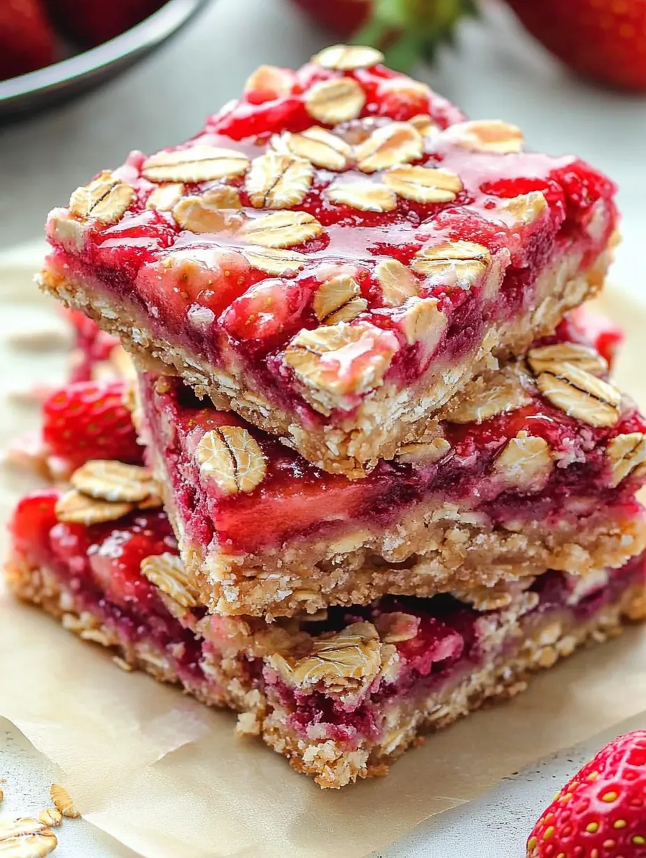 Barres d'avoine aux fraises pour petit-déjeuner sain