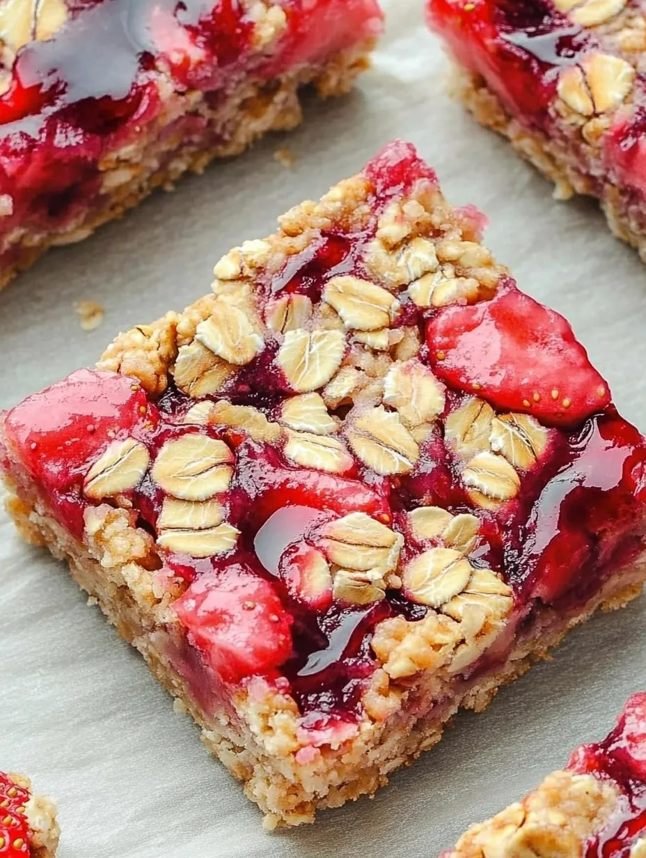 Barres d'avoine aux fraises pour petit-déjeuner