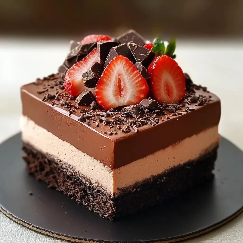 Gâteau mousse au chocolat triple