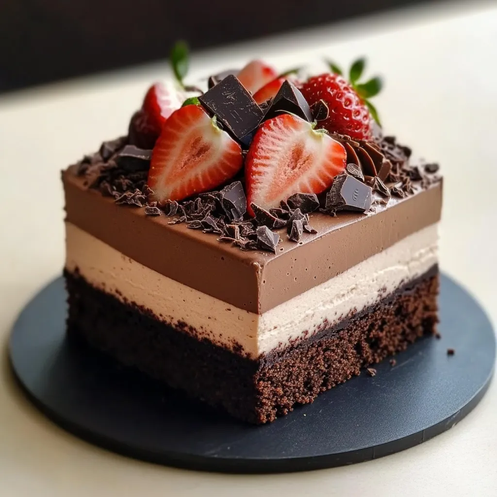 Gâteau mousse au chocolat triple