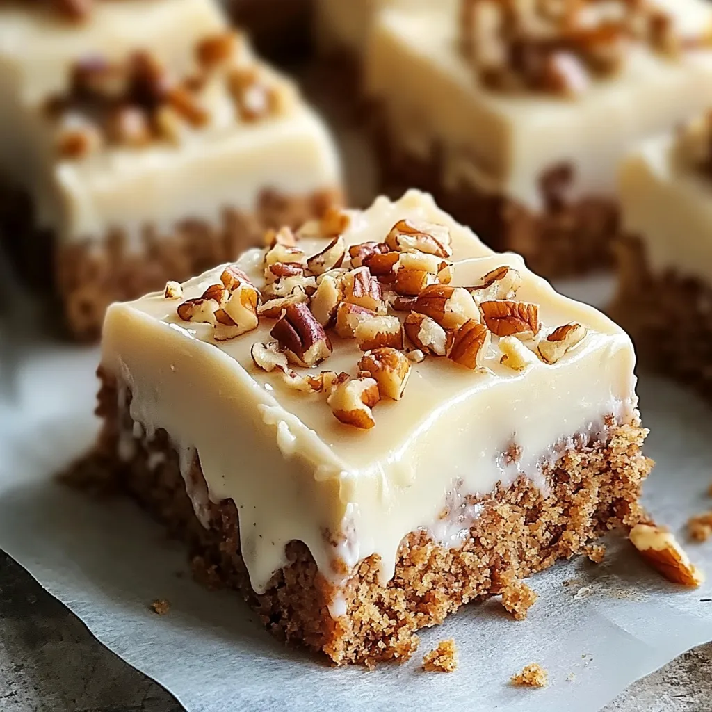 Délicieuses barres de gâteau aux carottes avec glaçage au fromage frais