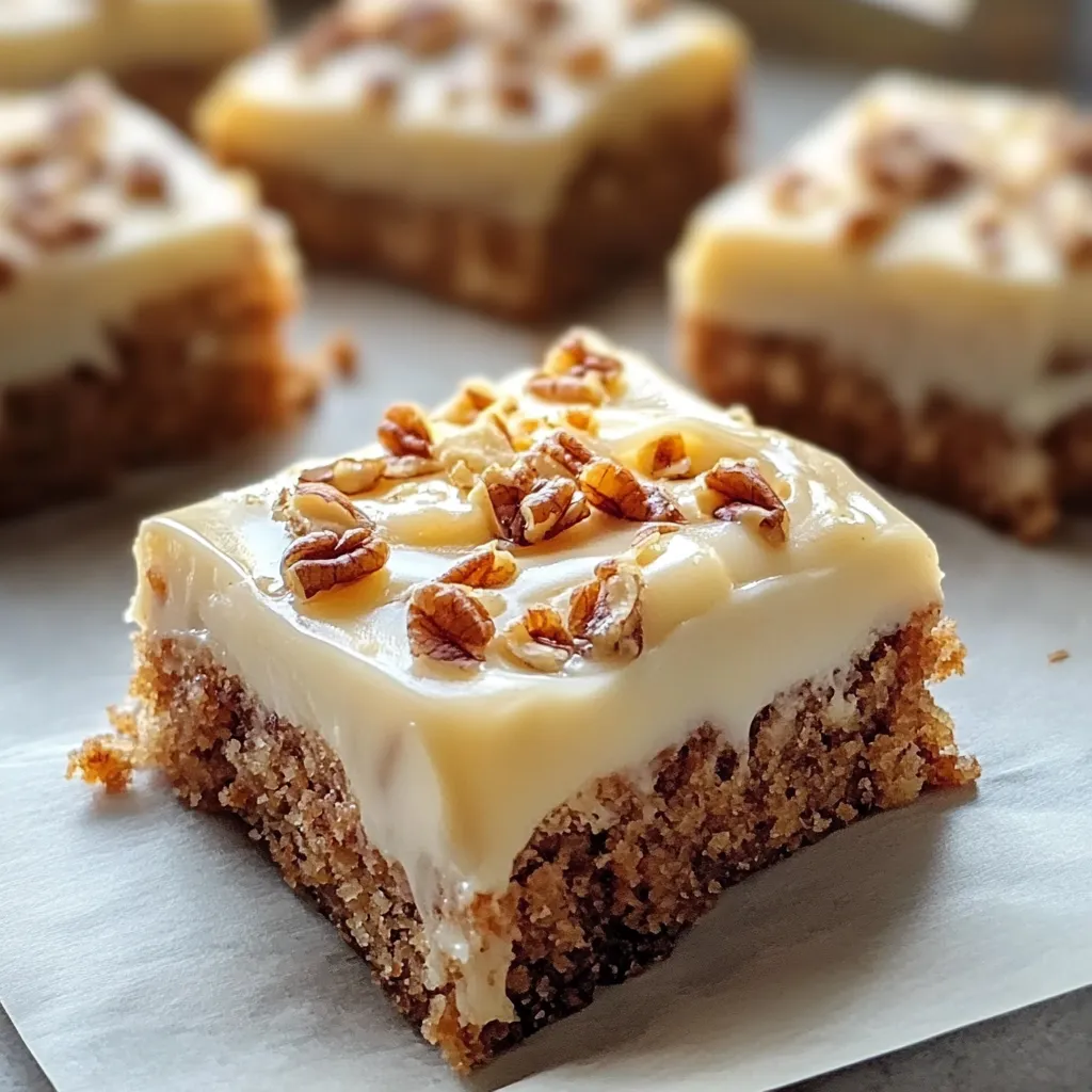 Carrés au Gâteau de Carottes avec Glaçage au Fromage Frais
