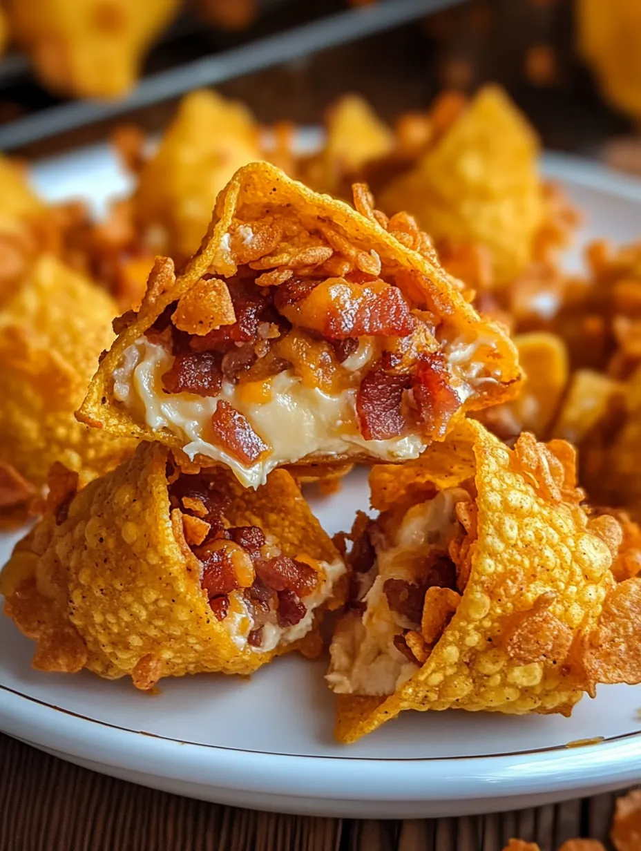 Recette de bouchées croustillantes fourrées au fromage frais et bacon