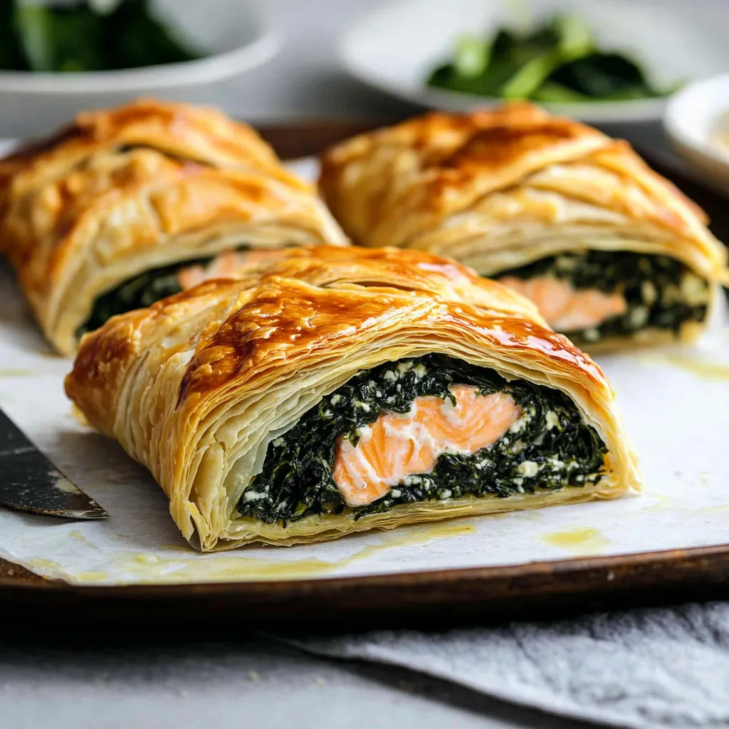 Saumon Feuilleté aux Épinards Onctueux