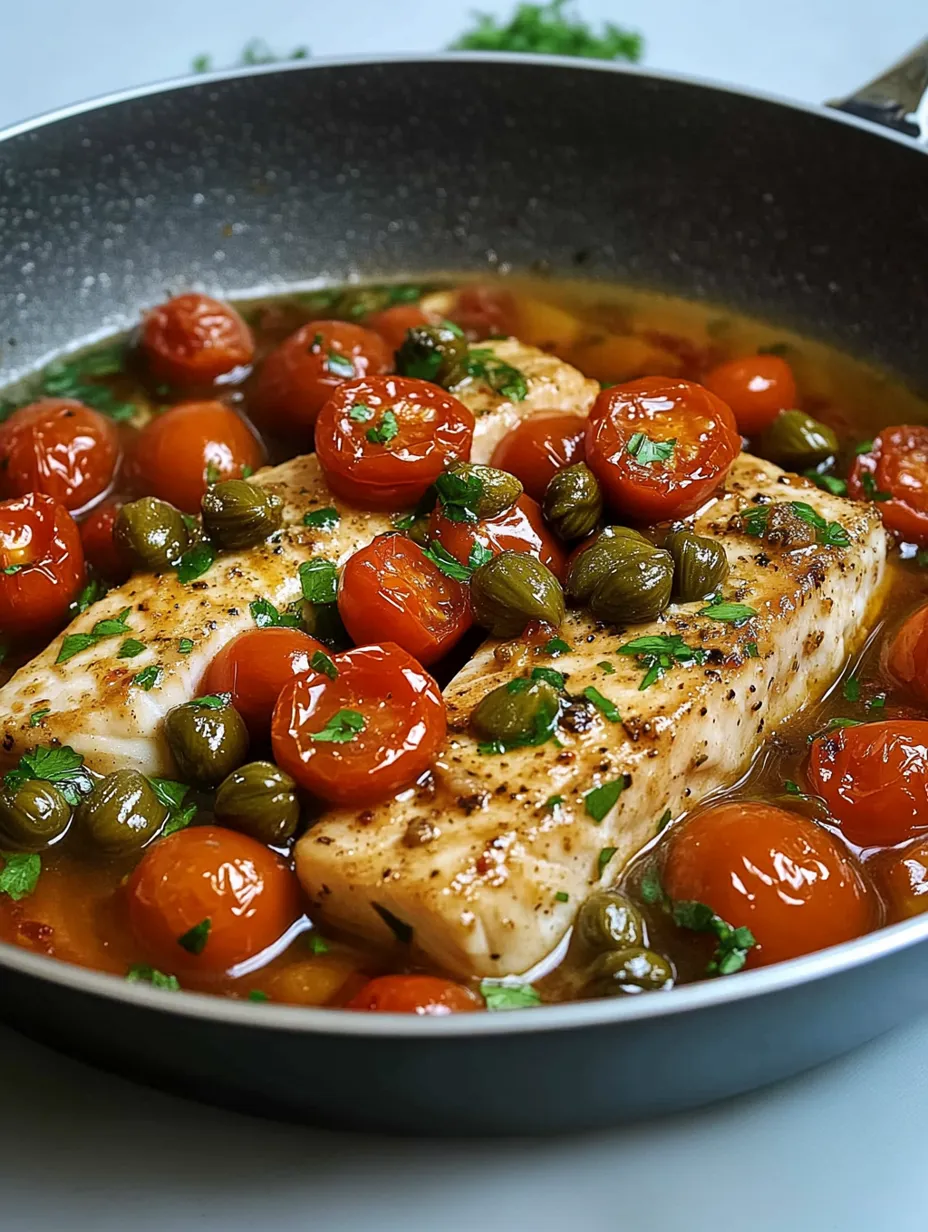 Espadon Poêlé aux Tomates Cerises et Câpres