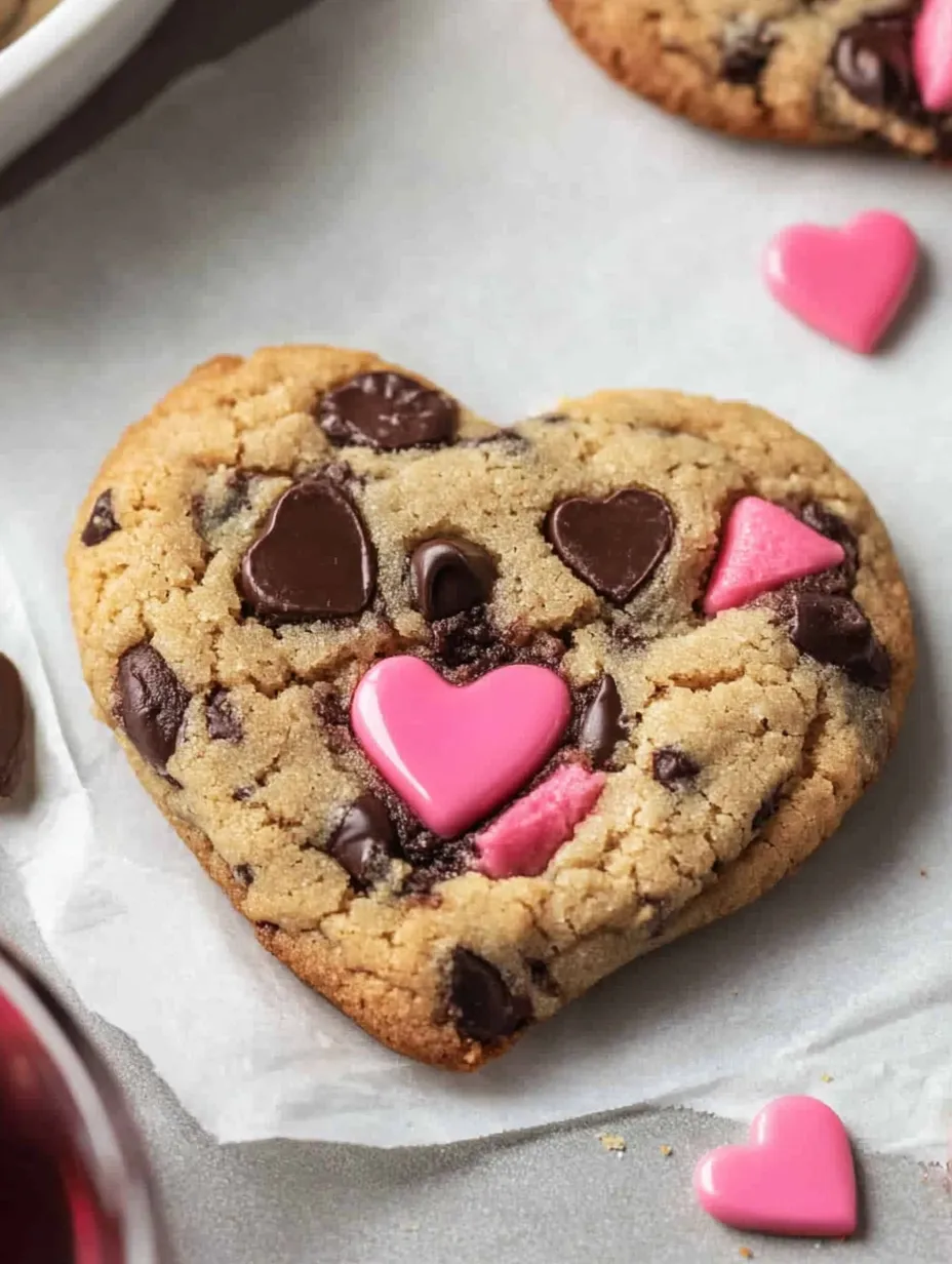 Cookies faciles en forme de cœur aux pépites de chocolat