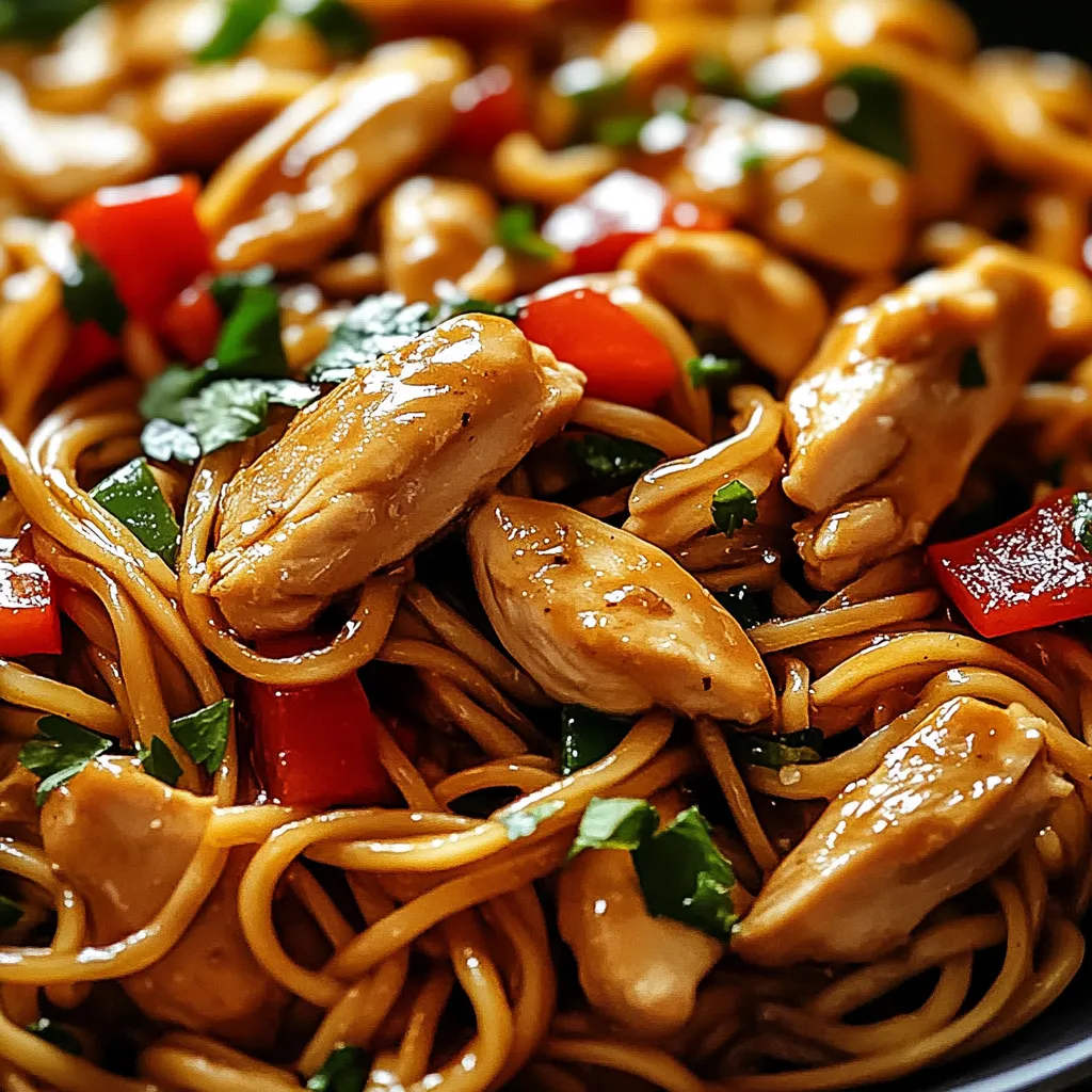 Poulet Lo Mein façon spaghettis