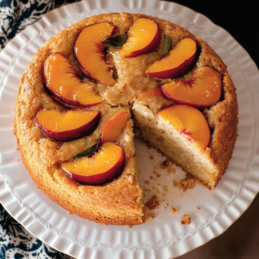 Gâteau vegan pêche