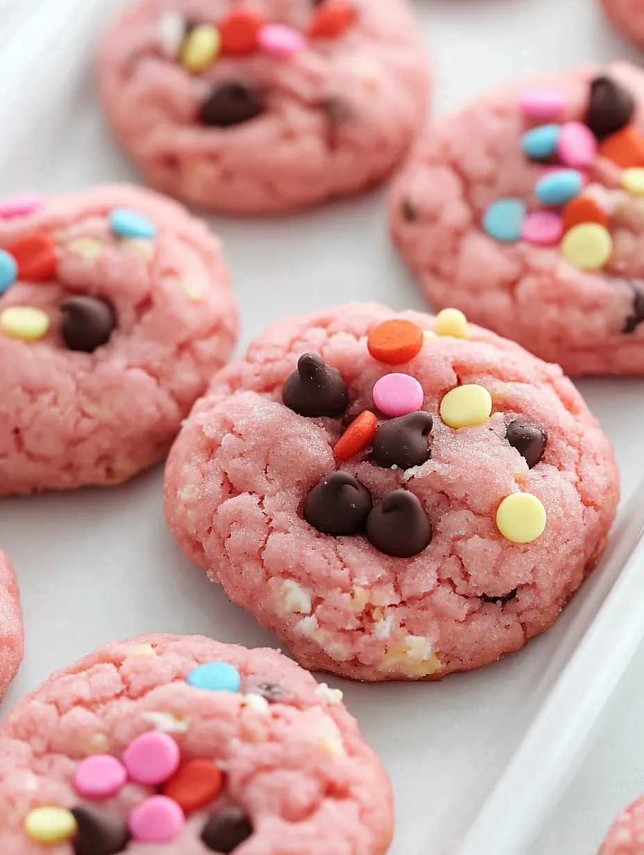 Cookies maison au mélange pour gâteau à la fraise