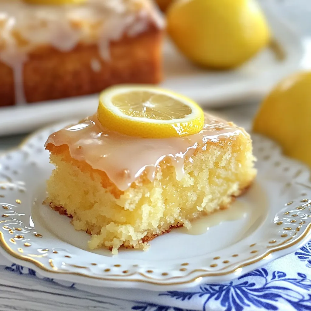 Détail d’un gâteau moelleux au citron