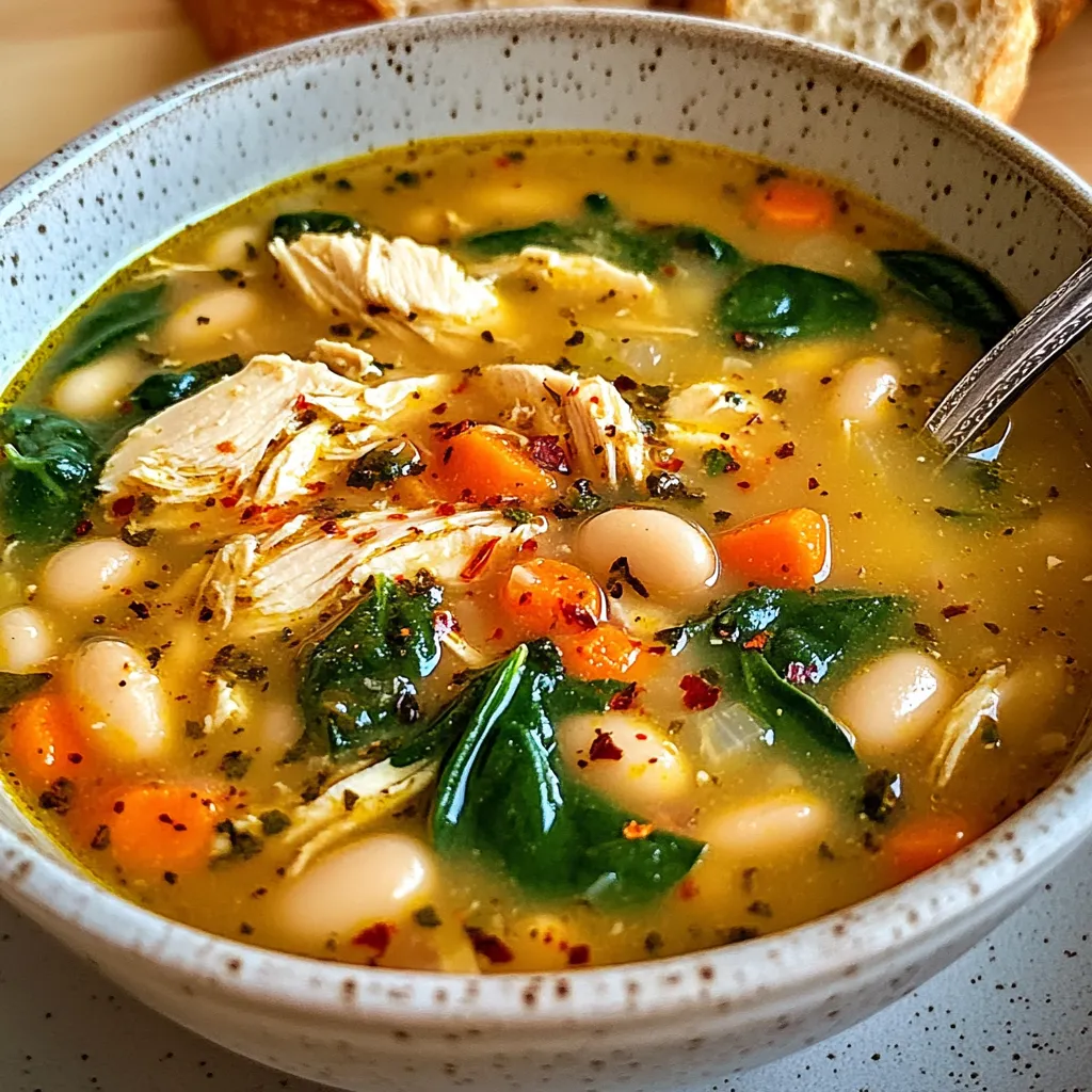 Soupe au poulet Toscane très gourmande