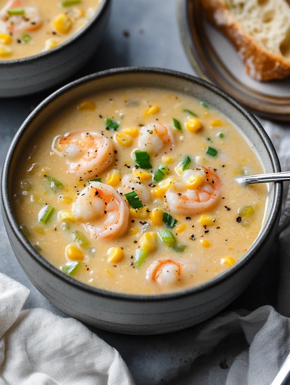 Soupe crevettes maïs crémeuse