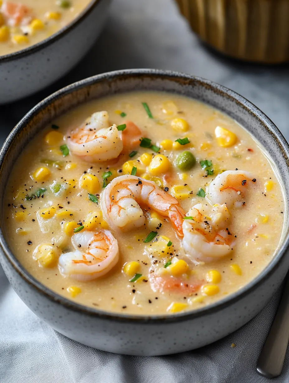 Délice soupe crevettes et maïs