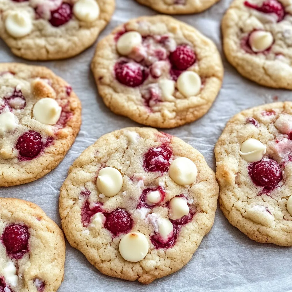 Zoom sur cookie framboise chocolat blanc