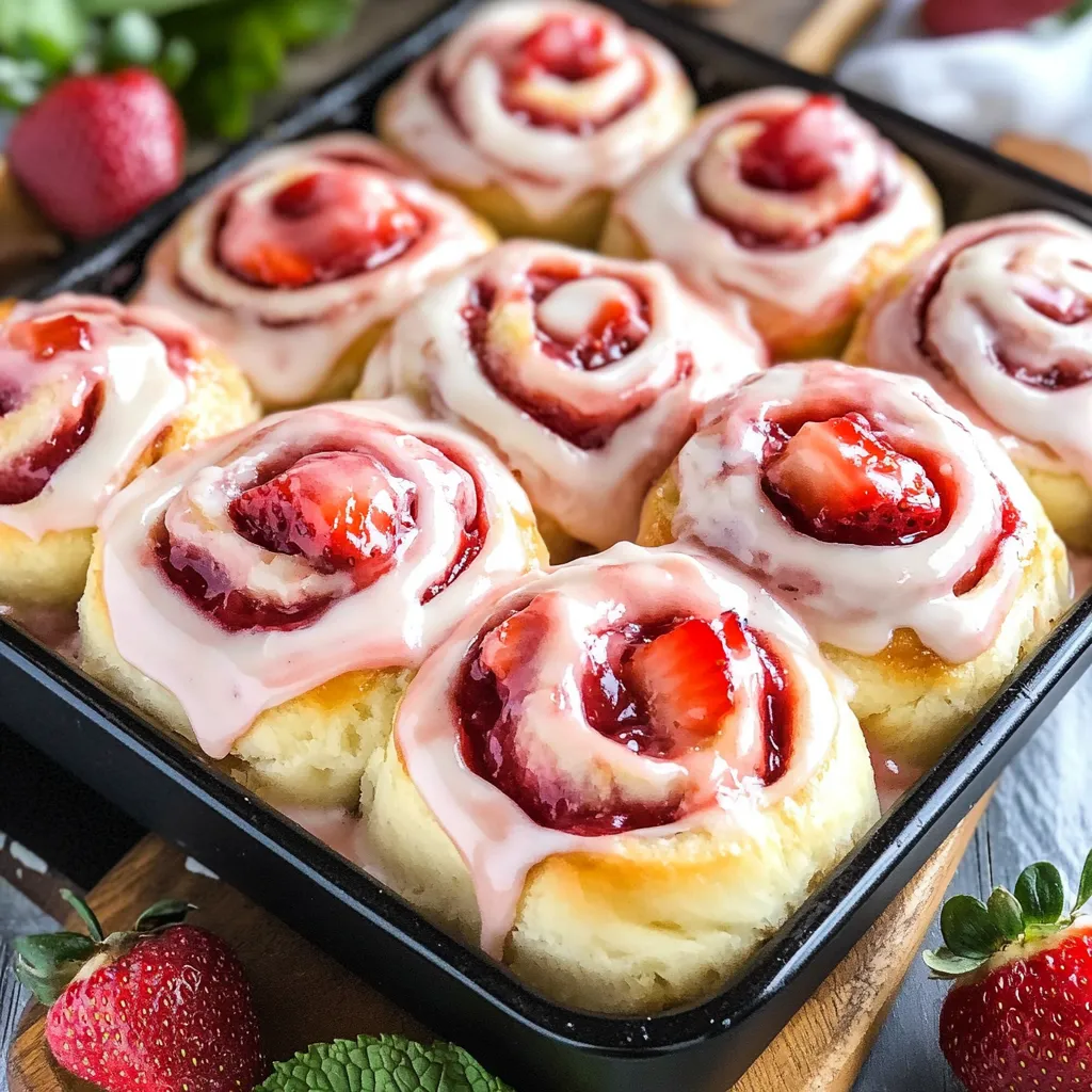 Roulés briochés fraise fromage frais cannelle