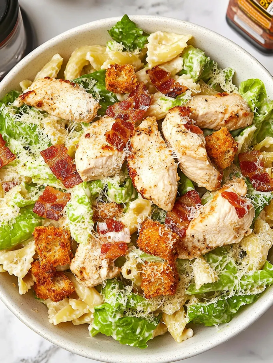 Salade de pâtes poulet césar