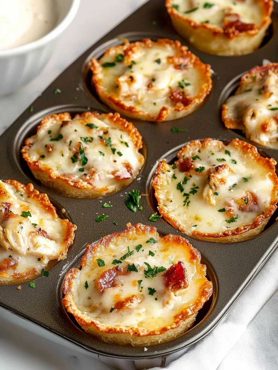 Bouchées Pizza Alfredo au Poulet