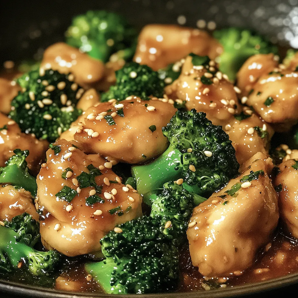 Poulet Ail avec Brocoli et Épinards