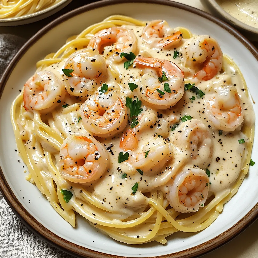 Pâtes Crémeuses aux Crevettes