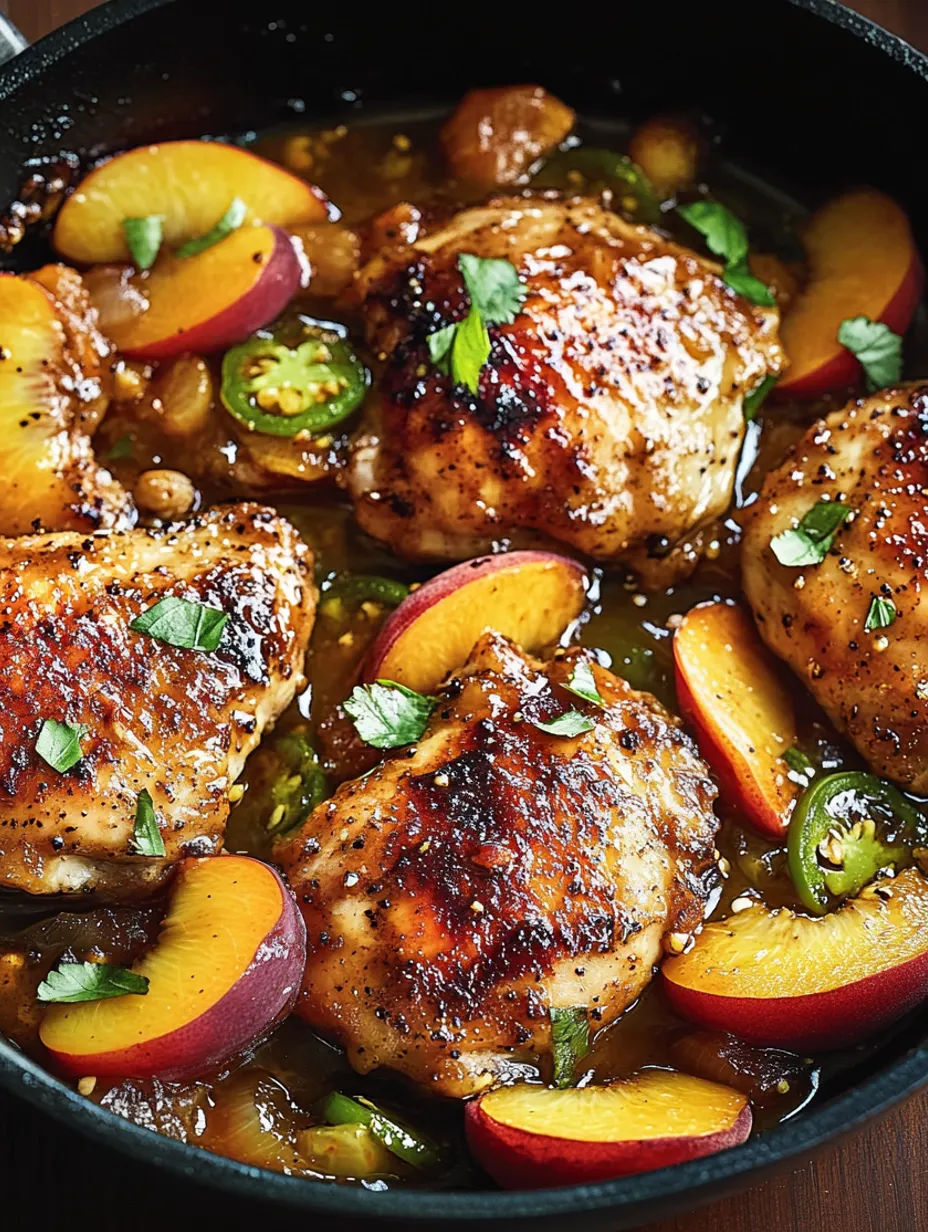 Poulet Pêche Piment Vert Doux et Épicé