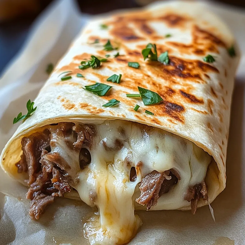 Wrap Philly Cheesesteak Grillé Facile