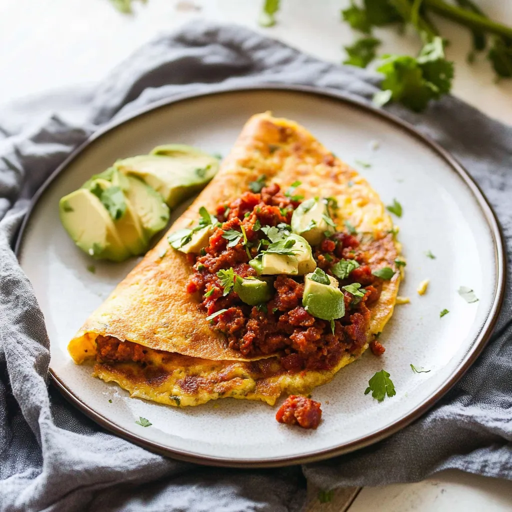 Omelette au chorizo Whole30 et keto